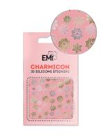 E.Mi, 3D-стикеры №151 Снежинки золото серебро Charmicon 3D Silicone Stickers