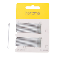 Harizma, Невидимки прямые 60 мм, серебро, 24 шт.