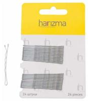 h10535-17 Harizma Невидимки 50 мм прямые 24 шт серебро