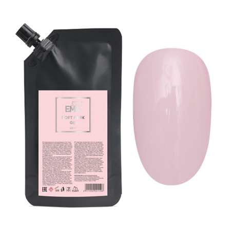 E.Mi, Гель для моделирования Soft Pink Gel в дой-паке с дозатором, 100 мл