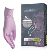 Перчатки нитриловые (розовые) Benovy "S" 100шт/упк  3,5гр