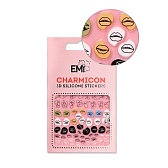 E.Mi, 3D-стикеры №125 Губы и глаза Charmicon 3D Silicone Stickers