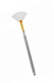 Кисть веерная косметическая с белой нейлоновой щетинкой, белая пластмассовая ручка, длина 160мм LS
