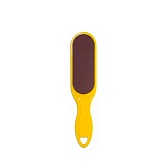 Domix Green Professional, Тёрка абразивная педикюрная двусторонняя с пластиковой ручкой, желтый