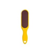 Domix Green Professional, Тёрка абразивная педикюрная двусторонняя с пластиковой ручкой, желтый