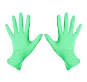 Перчатки нитриловые (зеленые) размер "XS" 100шт/упк Benovy