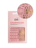E.Mi, 3D-стикеры №158 Квадраты золото Charmicon 3D Silicone Stickers