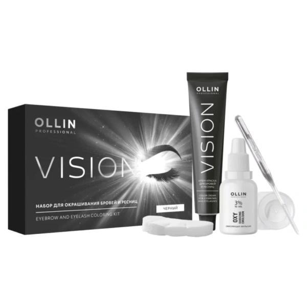 Ollin, VISION НАБОР для окрашивания бровей и ресниц, Черный NEW