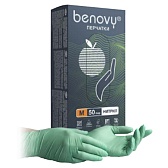 Перчатки нитриловые (зеленые) Benovy "М" 100шт/упк 
