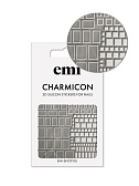 E.Mi, 3D-стикеры №161 Квадраты белые Charmicon 3D Silicone Stickers