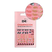 E.Mi, 3D-стикеры №127 Листья и фрукты Charmicon 3D Silicone Stickers