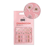 E.Mi, 3D-стикеры №107 Перья и сердца Charmicon 3D Silicone Stickers