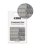 E.Mi, 3D-стикеры №159 Квадраты серебро Charmicon 3D Silicone Stickers