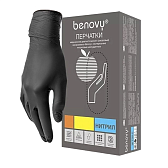 Перчатки нитриловые (черные) Benovy  "XL" 100шт/упк 3,5 гр.