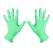 Перчатки нитриловые (зеленые) Benovy "S" 100шт/упк 