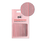 E.Mi, 3D-стикеры №118 Линии серебро Charmicon 3D Silicone Stickers