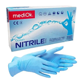 Перчатки нитриловые (голубой) MediOk "XS" 100шт/упк 
