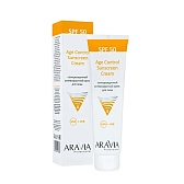 ARAVIA Professional, Солнцезащитный анти-возрастной крем для лицаAgeControlSunscreenCreamSPF50,100мл