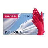 Перчатки нитриловые (красный) MediOk "M" 100шт/упк 