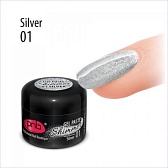 PNB, Гель-паста Шиммер 01 UV/LED Shimmer Gel Paste 01, Silver, 5 мл