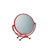 DEWAL, Зеркало в красной оправе, пластик/металл 18,5х19 см